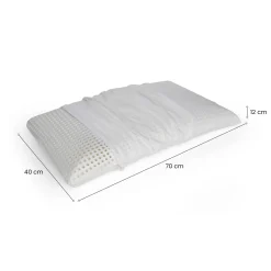 Guanciale Timo, Made in Italy, 70x40 h12 cm, Bianco