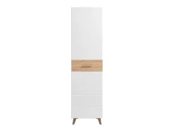 Guardaroba 1 Anta Bianco Marrone Rovere Appendiabiti Cassetti, 2 Ripiani - Calvert