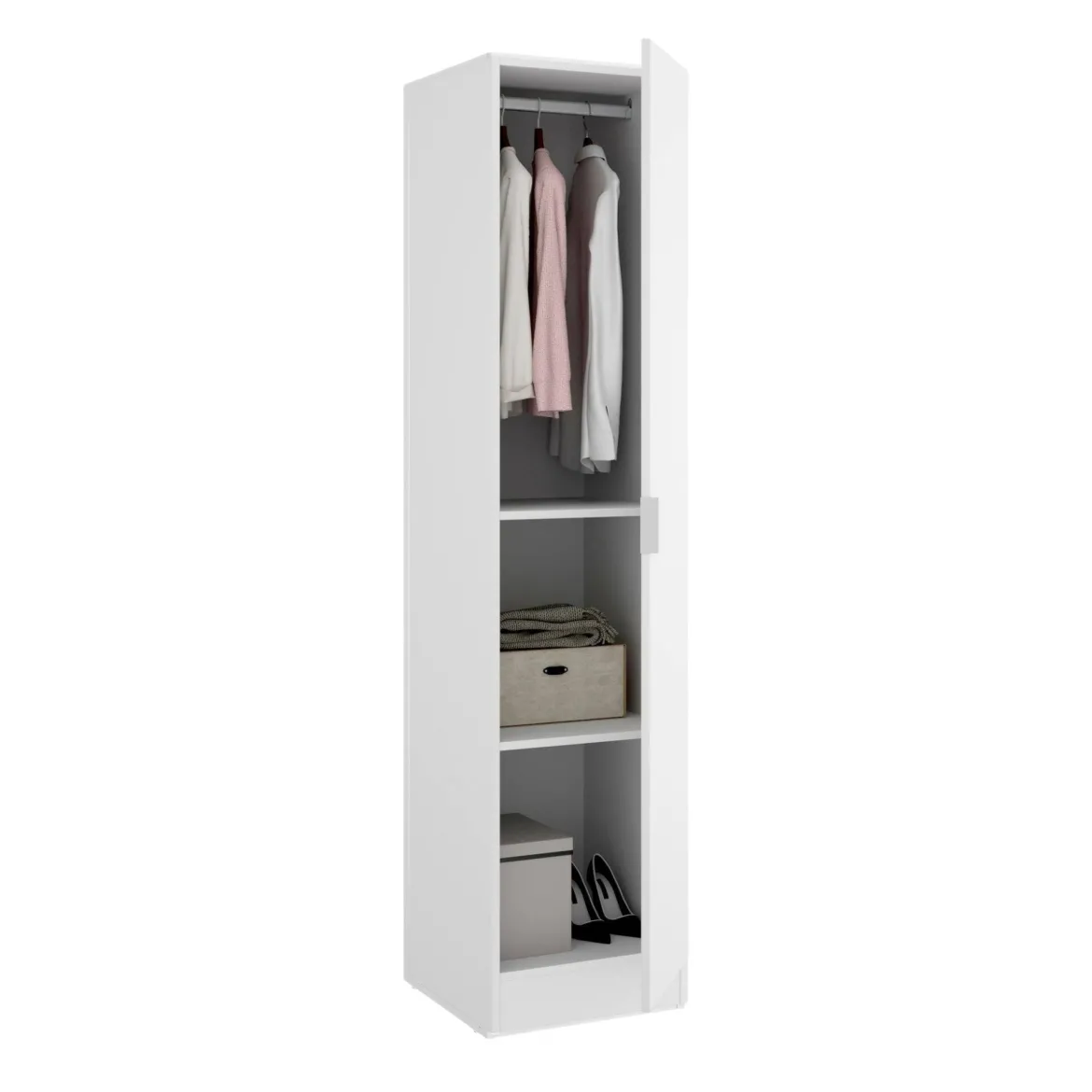 Guardaroba 1 anta bianco slim 40x184h cm - Nxy