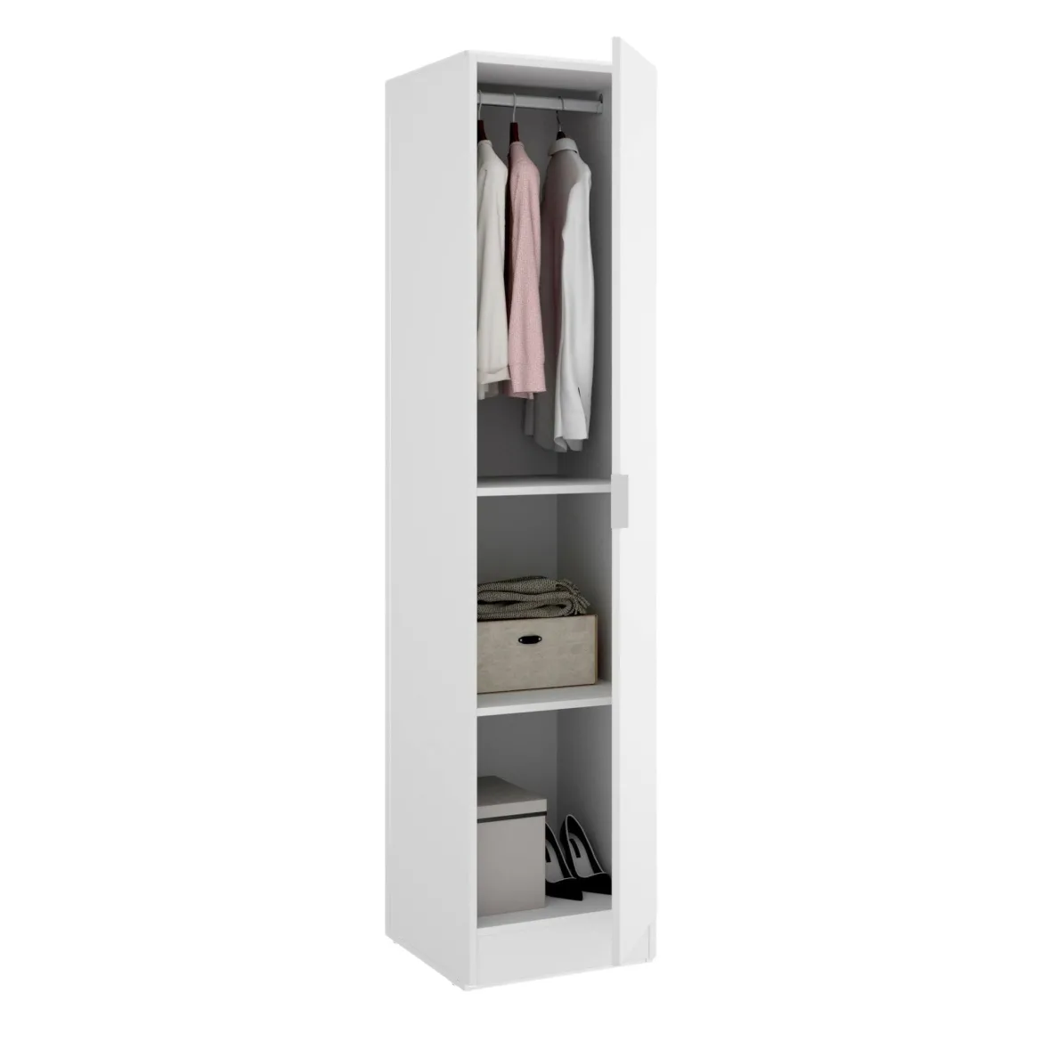 Guardaroba 1 anta bianco slim 40x184h cm - Nxy