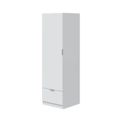 Guardaroba 1 Anta Bianco un Ripiano un Cassetto, Appendiabiti - Dello