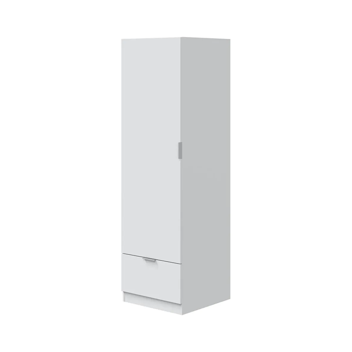 Guardaroba 1 Anta Bianco un Ripiano un Cassetto, Appendiabiti - Dello
