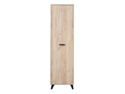 Guardaroba 1 Anta Marrone Rovere Grigio Nero Appendiabiti 4 Ripiani, 5 Vani - Palmoli