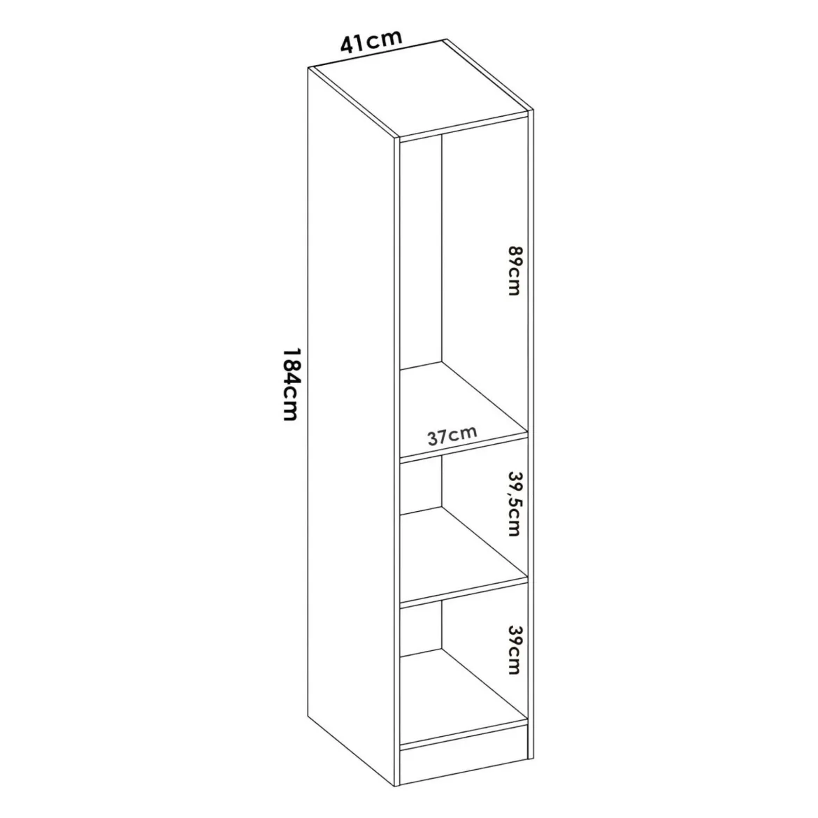 Guardaroba 1 anta rovere slim 40x184h cm - Nxy