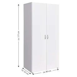 Guardaroba 2 Ante Bianco Appendiabiti un Ripiano 80x177h cm, 2 Ante - Istrana