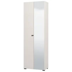 Guardaroba 2 Ante Bianco Bianco Appendiabiti 3 Ripiani 64x194h cm, 4 Vani - Azzano