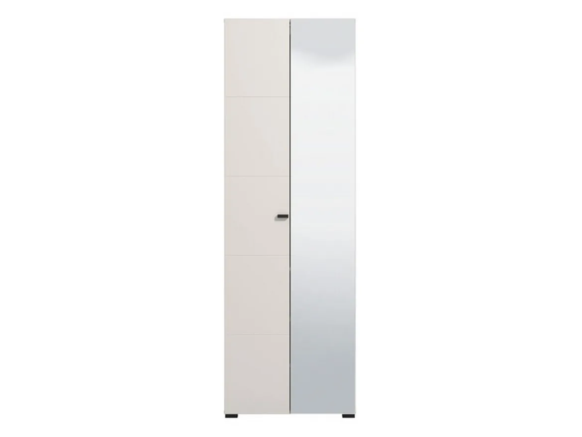 Guardaroba 2 Ante Bianco Bianco Appendiabiti 4 Ripiani 58x195h cm, 5 Vani - Lomazzo