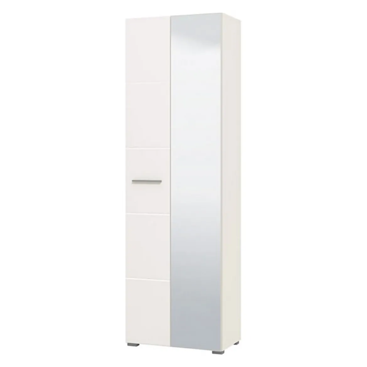 Guardaroba 2 Ante Bianco Bianco Appendiabiti 4 Ripiani 60x192.5h cm, 5 Vani - Griante