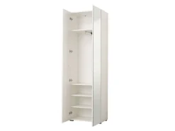 Guardaroba 2 Ante Bianco Bianco Appendiabiti 4 Ripiani 60x192.5h cm, 5 Vani - Griante
