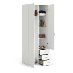 Guardaroba 2 ante bianco con appendiabiti 77x200h cm - Apollina