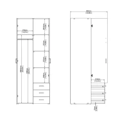 Guardaroba 2 ante bianco con appendiabiti 77x200h cm - Apollina