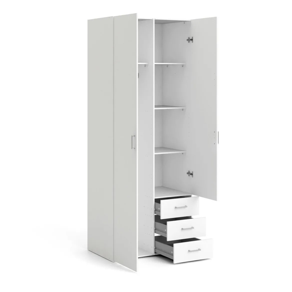 Guardaroba 2 ante bianco con appendiabiti 77x200h cm - Apollina