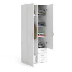 Guardaroba 2 ante bianco con appendiabiti 77x200h cm - Apollina