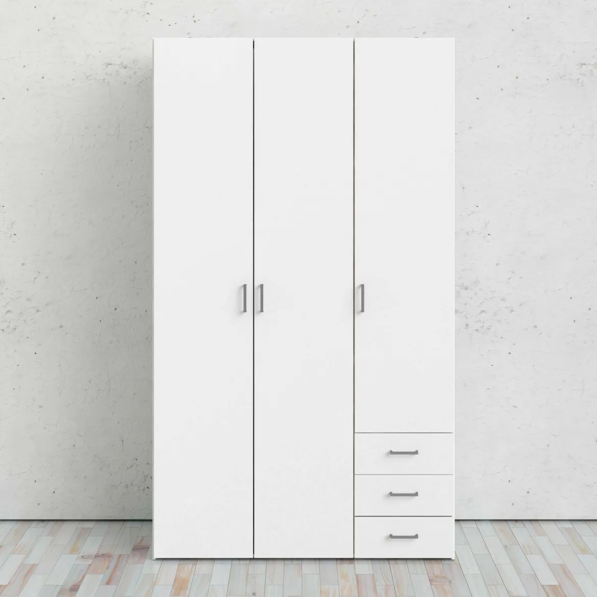 Guardaroba 3 ante bianco con cassetti 115x200h cm - Aquilone