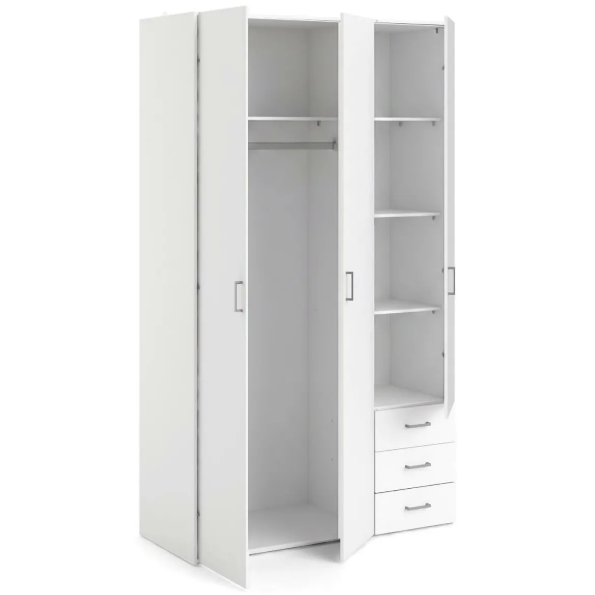 Guardaroba 3 ante bianco con cassetti 115x200h cm - Aquilone