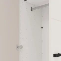 Guardaroba 3 Ante Bianco Crema Nero Appendiabiti 4 Ripiani 117x52 cm, 3 Ante - Ouarza