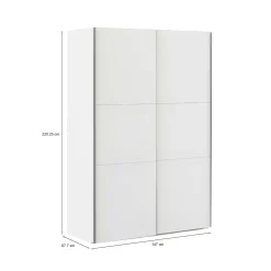 Guardaroba 2 ante bianco e grigio 147x220h cm - Almese