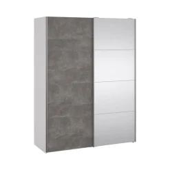Guardaroba 2 ante bianco e grigio 150x200h cm - Seraphine