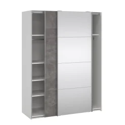 Guardaroba 2 ante bianco e grigio 150x200h cm - Seraphine