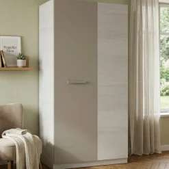 Guardaroba 2 ante bianco e marrone 90x200h cm - Alpine
