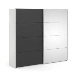 Guardaroba 2 ante bianco e nero 242x220h cm - Catalina