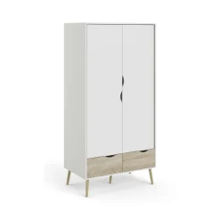 Guardaroba 2 ante bianco e quercia 98x200h cm - Archilllo
