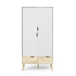Guardaroba 2 ante bianco e quercia 98x200h cm - Archilllo