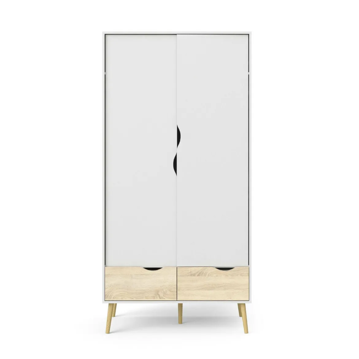 Guardaroba 2 ante bianco e quercia 98x200h cm - Archilllo