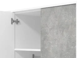 Guardaroba 3 Ante Bianco Grigio Cemento Appendiabiti 5 Ripiani 119x53 cm, 3 Ante - Lavagno