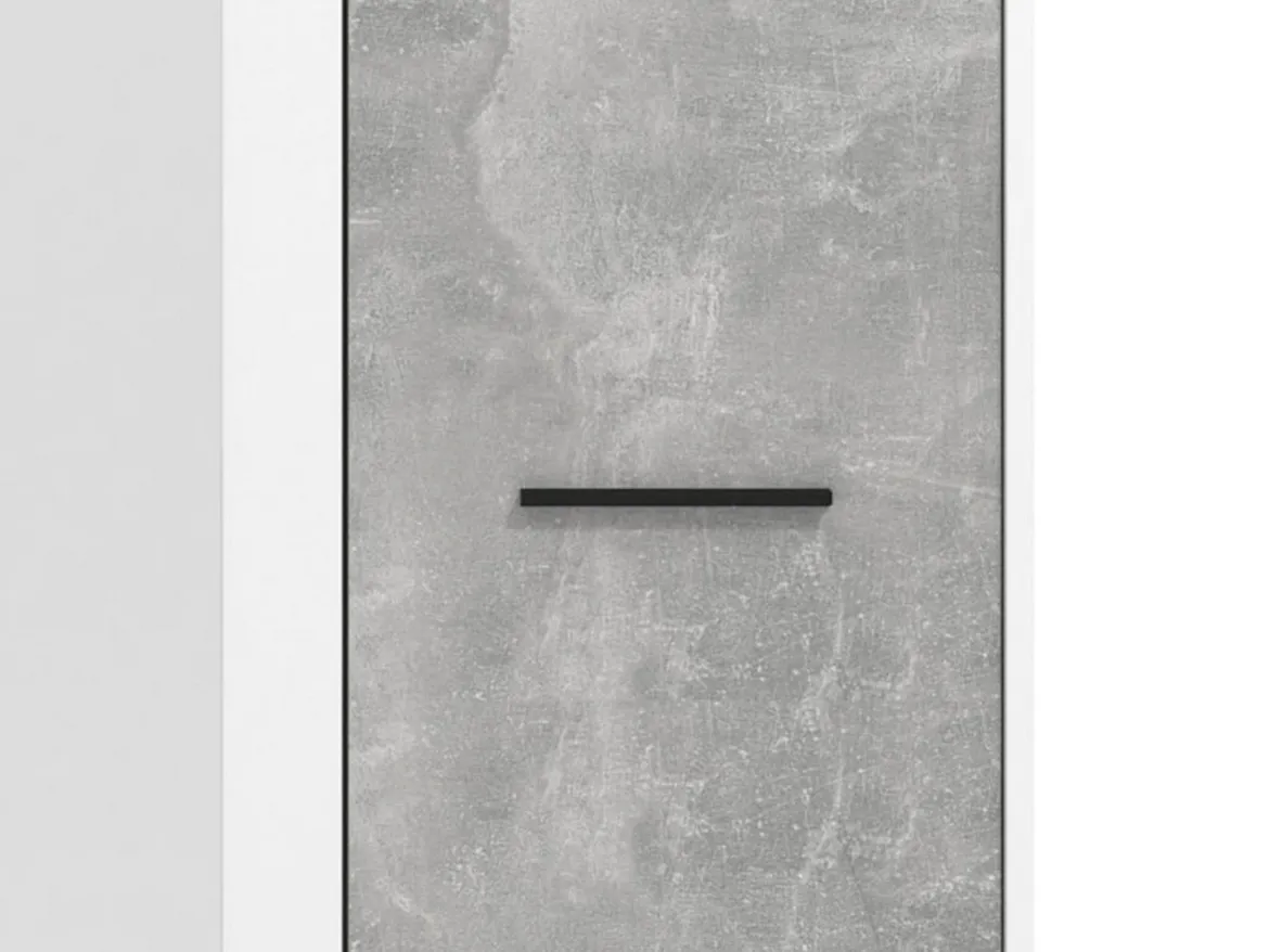 Guardaroba 3 Ante Bianco Grigio Cemento Appendiabiti 5 Ripiani 119x53 cm, 3 Ante - Lavagno