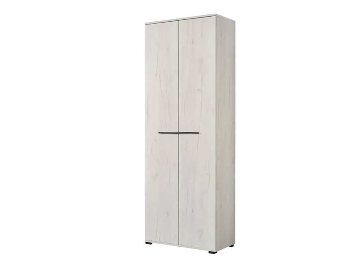Guardaroba 2 Ante Bianco Larice Marrone Noce un Ripiano Appendiabiti 67.5x195h cm, Apertura Battente - Pinasca