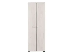 Guardaroba 2 Ante Bianco Larice Marrone Noce un Ripiano Appendiabiti 67.5x195h cm, Apertura Battente - Pinasca