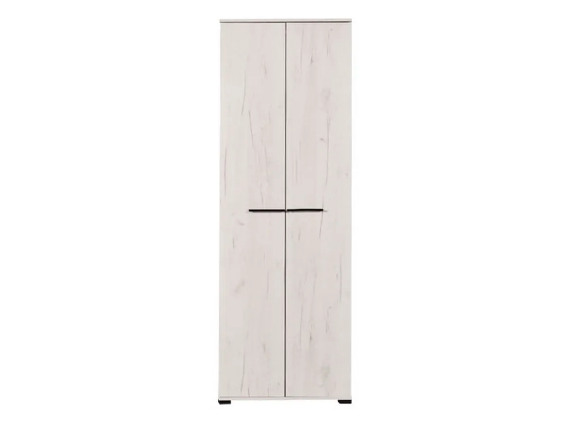 Guardaroba 2 Ante Bianco Larice Marrone Noce un Ripiano Appendiabiti 67.5x195h cm, Apertura Battente - Pinasca