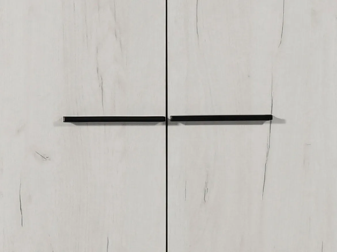 Guardaroba 2 Ante Bianco Larice Marrone Noce un Ripiano Appendiabiti 67.5x195h cm, Apertura Battente - Pinasca