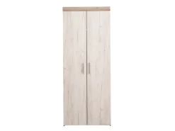 Guardaroba 2 Ante Bianco Larice Marrone Rovere Appendiabiti Cassetti 80x202h cm, un Ripiano - Egna