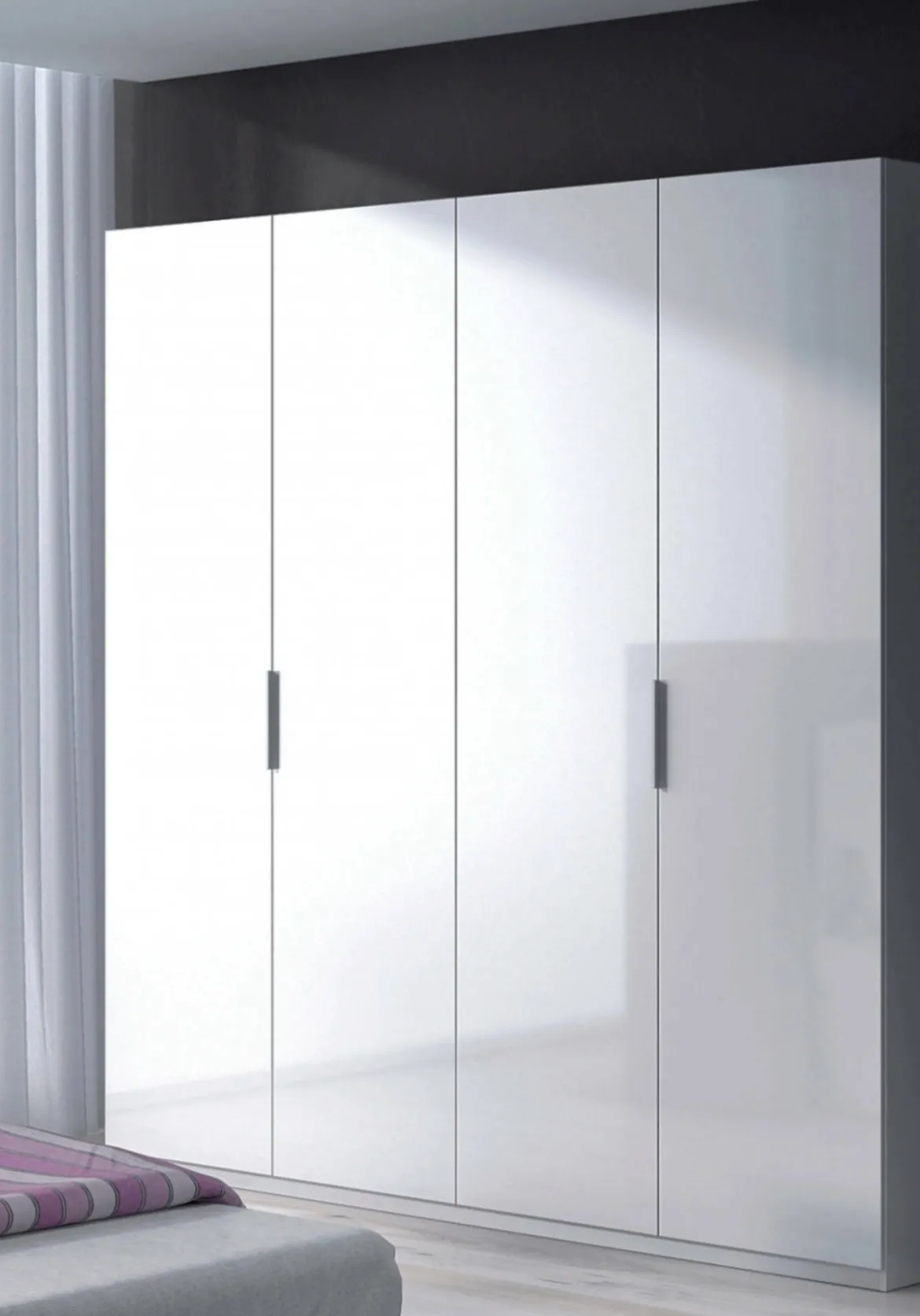 Guardaroba 4 ante bianco lucido 180x200h cm - Aram