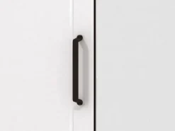 Guardaroba 2 Ante Bianco Marrone Rovere Nodi Appendiabiti 3 Ripiani 75x194.5h cm, 4 Vani - Vittuone