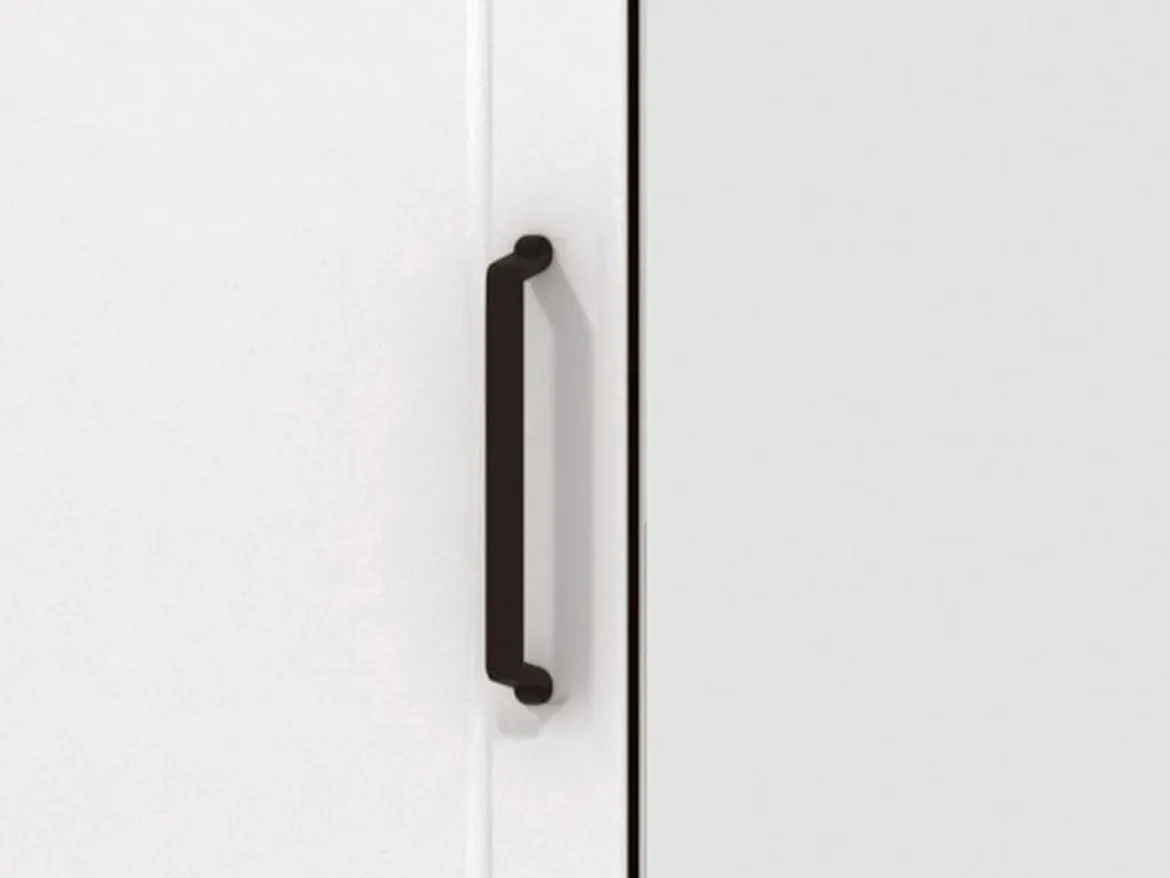 Guardaroba 2 Ante Bianco Marrone Rovere Nodi Appendiabiti 3 Ripiani 75x194.5h cm, 4 Vani - Vittuone