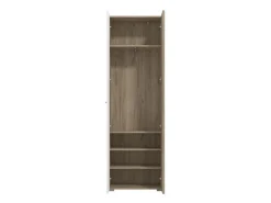 Guardaroba 2 Ante Bianco Marrone Rovere Nodi Appendiabiti un Ripiano 80.5x203.5h cm, 2 Ante - Santadi