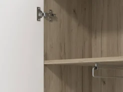 Guardaroba 2 Ante Bianco Marrone Rovere Nodi Appendiabiti un Ripiano 80.5x203.5h cm, 2 Ante - Santadi