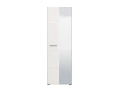 Guardaroba 2 Ante Bianco Marrone Rovere Nodi Appendiabiti un Ripiano 80.5x203.5h cm, 2 Ante - Santadi