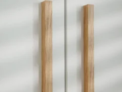 Guardaroba 3 Ante Bianco Marrone Rovere Nodi Appendiabiti 2 Cassetti 134.5x56 cm, 6 Ripiani - Pianezze