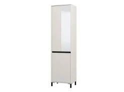 Guardaroba 2 Ante Bianco Nero Appendiabiti 2 Ripiani 54.5x205.5h cm, 3 Vani - Monta