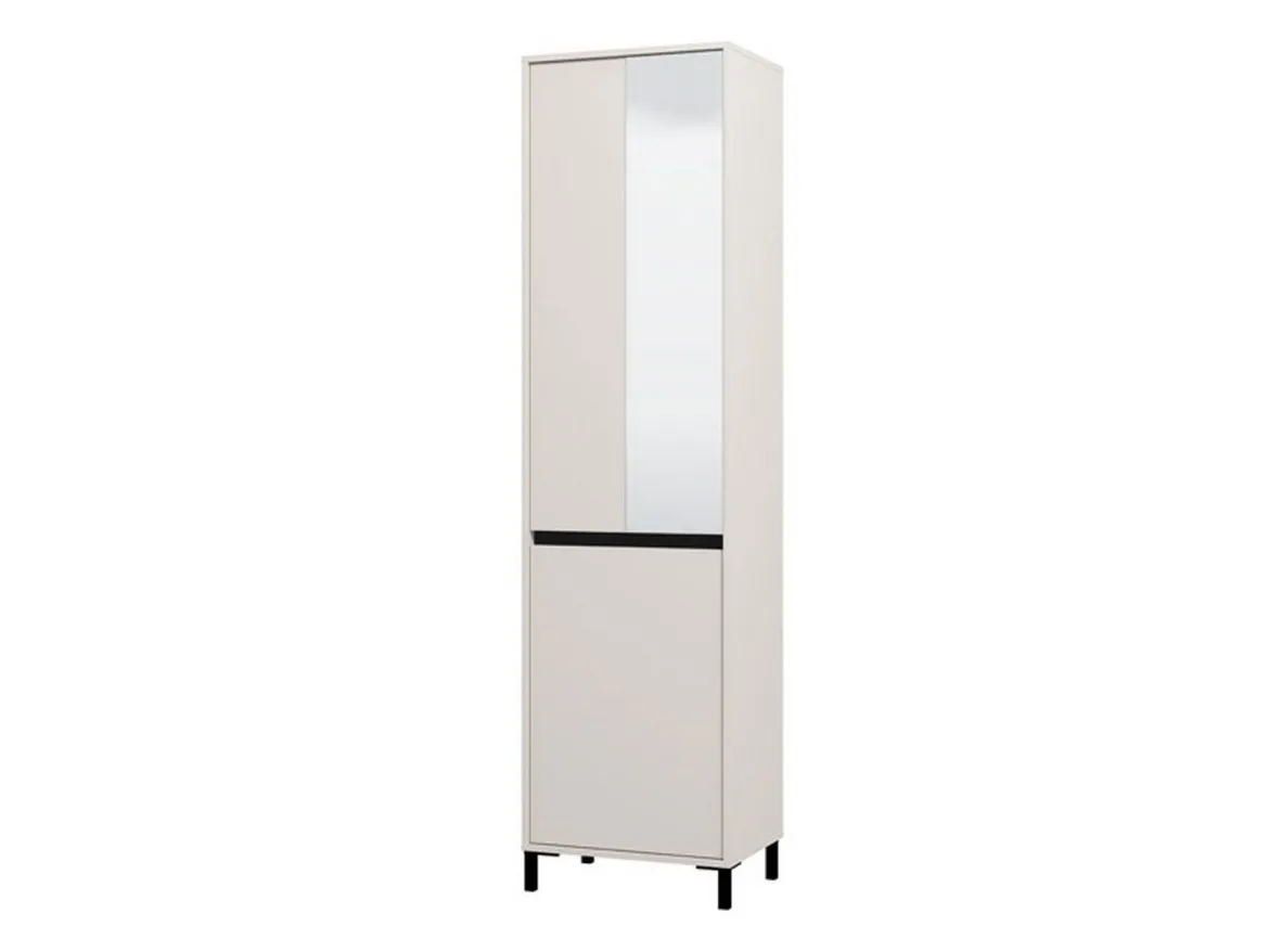 Guardaroba 2 Ante Bianco Nero Appendiabiti 2 Ripiani 54.5x205.5h cm, 3 Vani - Monta