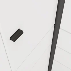 Guardaroba 2 Ante Bianco Opaco Nero 4 Ripiani Appendiabiti 95x208h cm, Apertura Battente - Tavole