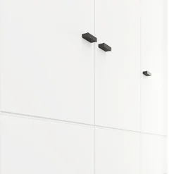 Guardaroba 3 Ante Bianco Opaco Nero Appendiabiti 4 Ripiani 117x52 cm, 3 Ante - Ronco
