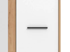 Guardaroba 3 Ante Bianco Rovere Nodi Marrone Appendiabiti 5 Ripiani 119x53 cm, 7 Vani - Lavagno