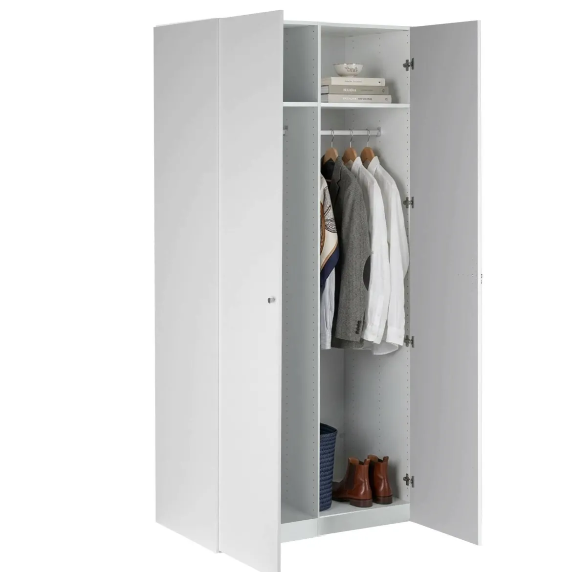 Guardaroba 2 ante bianco salvaspazio 100x218h cm - Anagni