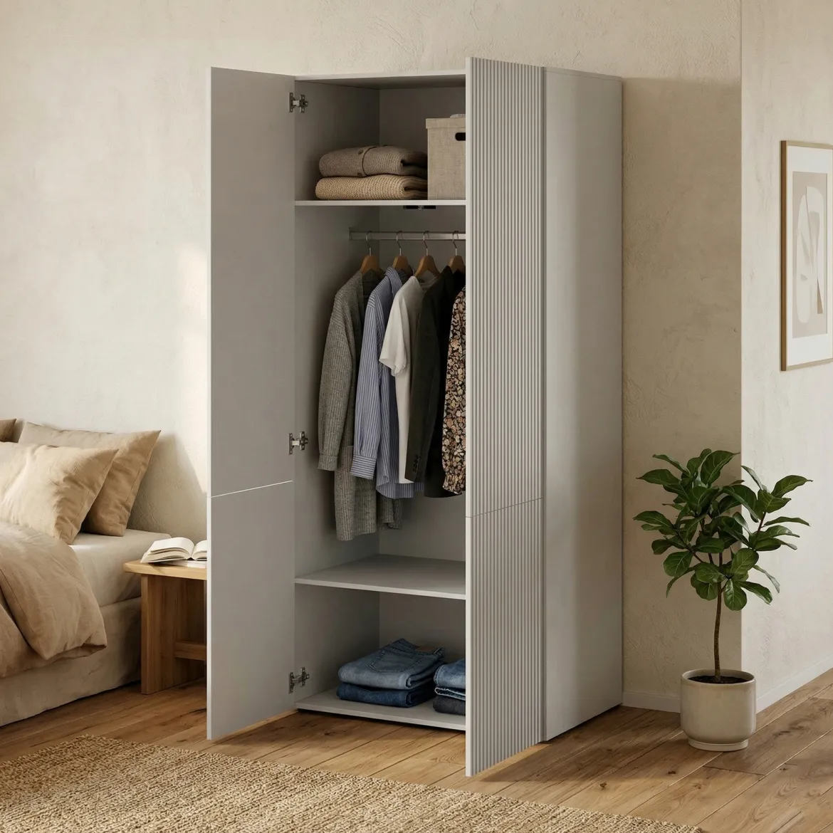Guardaroba 2 ante bianco 90x198h cm - Caiazzo