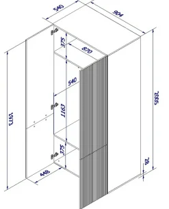 Guardaroba 2 ante bianco 90x198h cm - Caiazzo